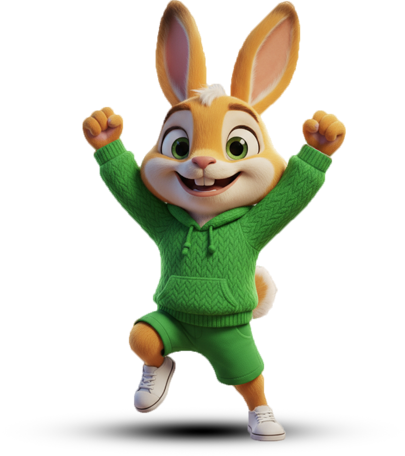 Mascote GTurbo — lebre veloz